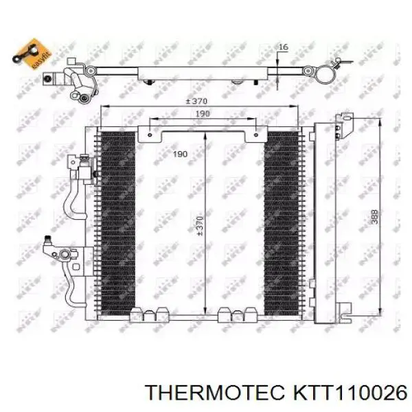 Купити KTT110026 Thermotec Радіатор системи охолодження кондиціонера