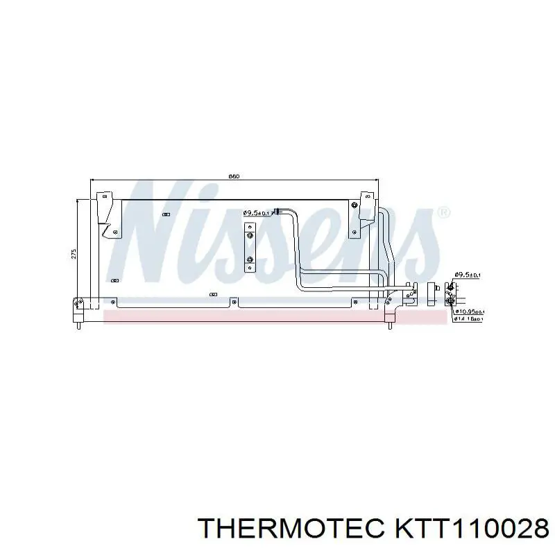 Радіатор охолодження кондиціонера Thermotec KTT110028
