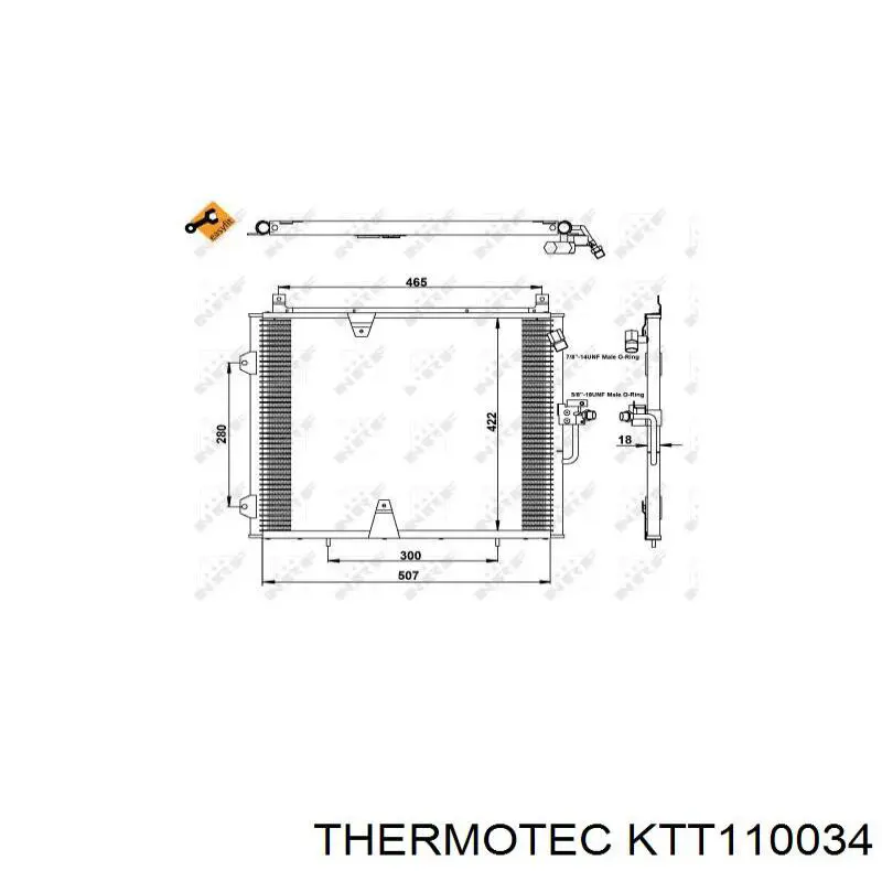 Купити KTT110034 Thermotec Радіатор системи охолодження кондиціонера