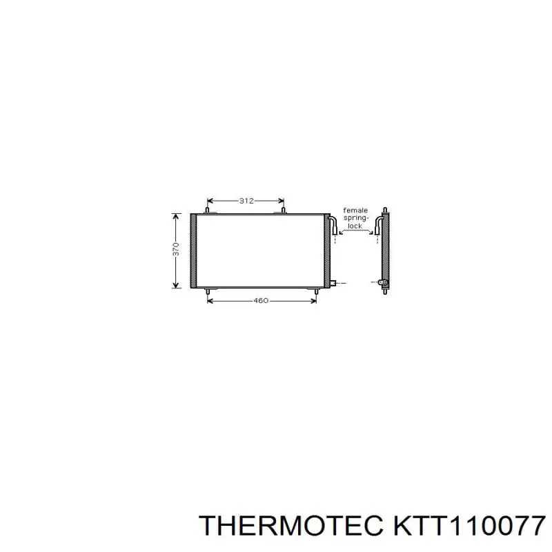 KTT110077 Thermotec радіатор кондиціонера