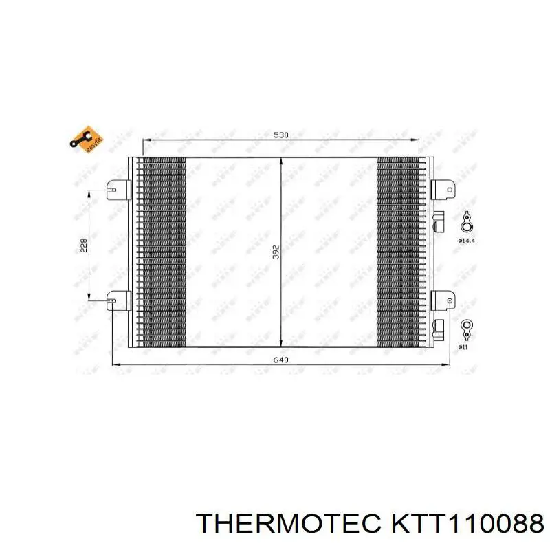 Купити KTT110088 Thermotec Радіатор системи охолодження кондиціонера