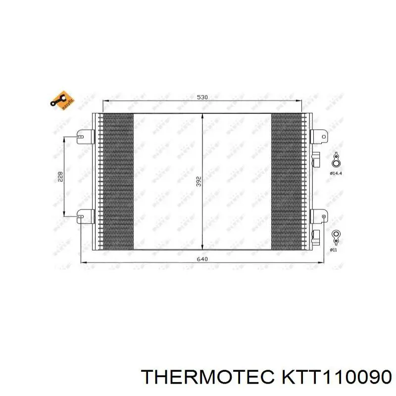 KTT110090 Thermotec радіатор кондиціонера