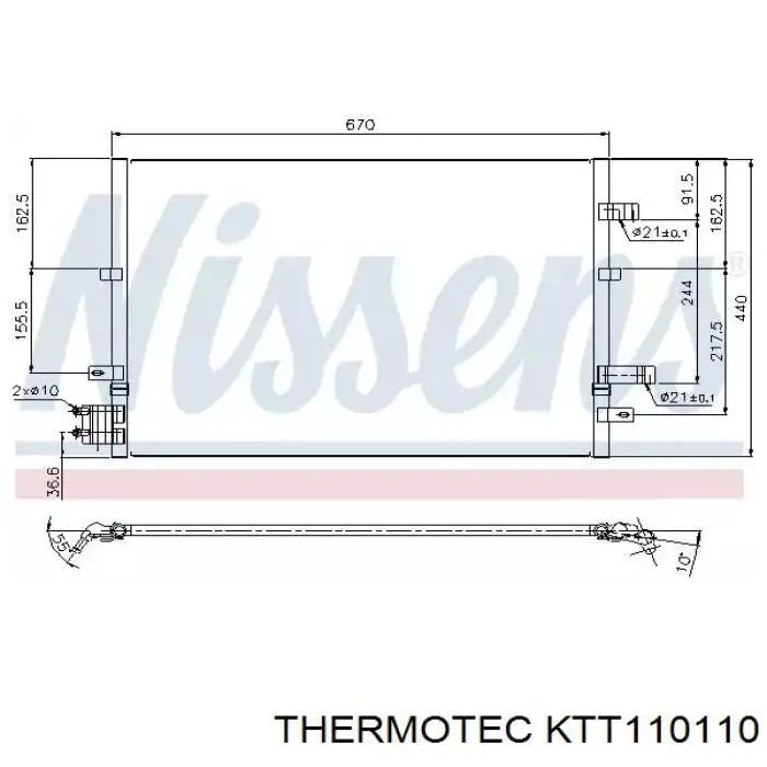 KTT110110 Thermotec радіатор кондиціонера