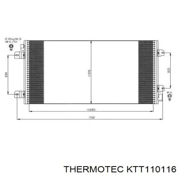 Купити KTT110116 Thermotec Радіатор системи охолодження кондиціонера