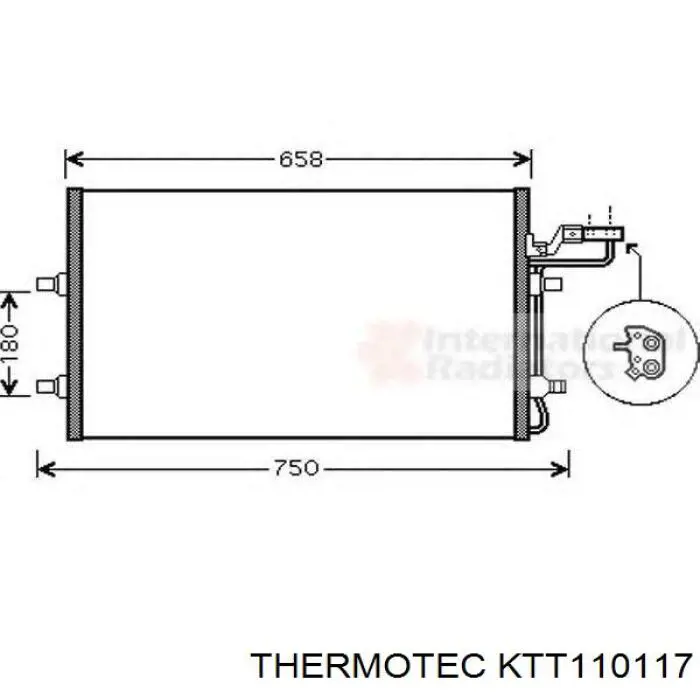 Купити KTT110117 Thermotec Радіатор системи охолодження кондиціонера