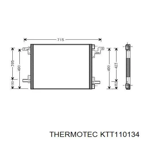 Купити KTT110134 Thermotec Радіатор системи охолодження кондиціонера