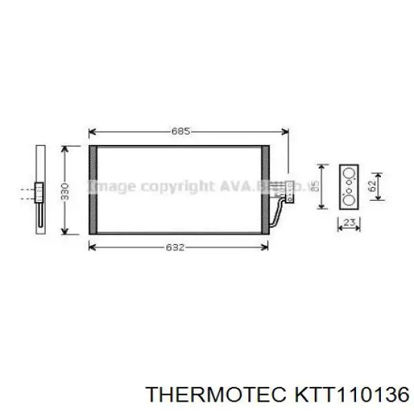 Радіатор кондиціонера KTT110136 Thermotec