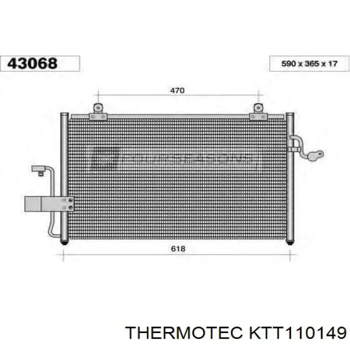 Купити KTT110149 Thermotec Радіатор системи охолодження кондиціонера