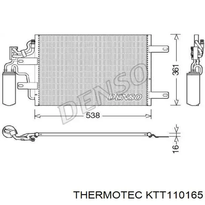 Радіатор кондиціонера KTT110165 Thermotec