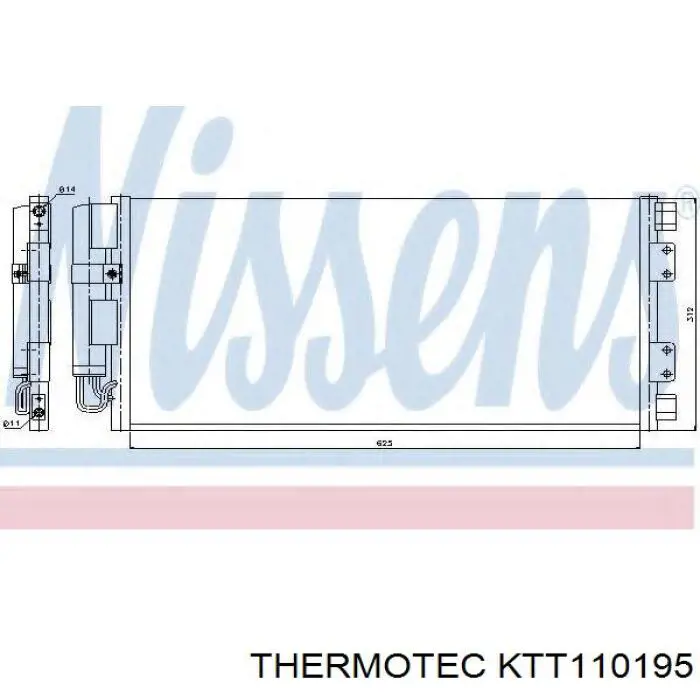 KTT110195 Thermotec радіатор кондиціонера