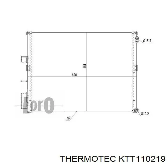 Купити KTT110219 Thermotec Радіатор системи охолодження кондиціонера