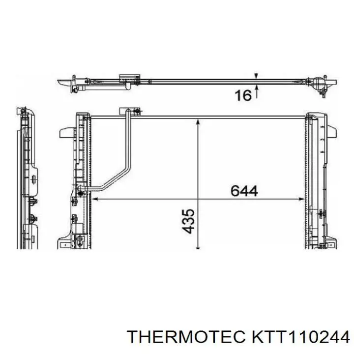 Купити KTT110244 Thermotec Радіатор системи охолодження кондиціонера