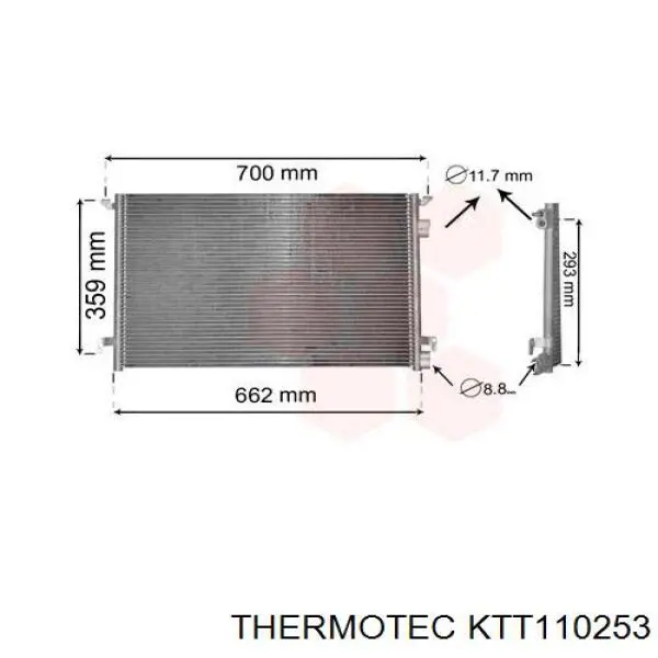 Радіатор кондиціонера KTT110253 Thermotec