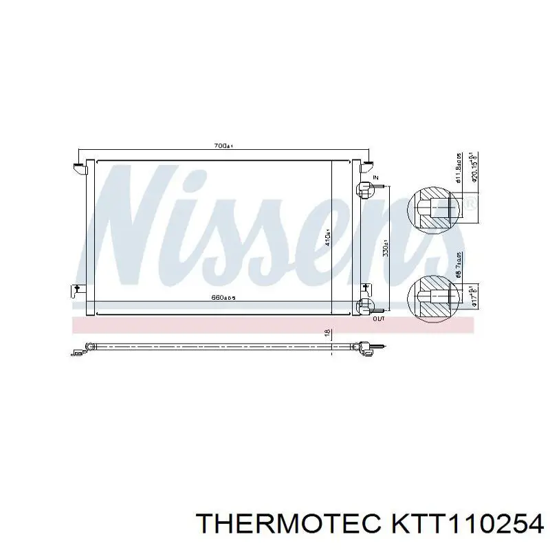 Купити KTT110254 Thermotec Радіатор системи охолодження кондиціонера