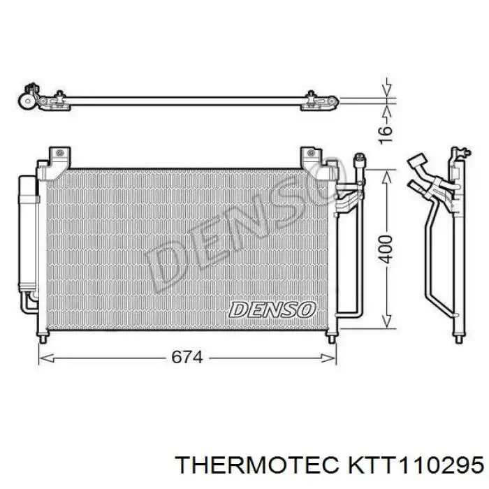 Купити KTT110295 Thermotec Радіатор системи охолодження кондиціонера