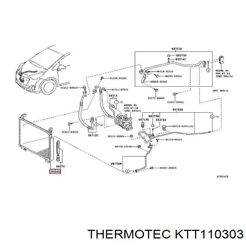 Купити KTT110303 Thermotec Радіатор системи охолодження кондиціонера