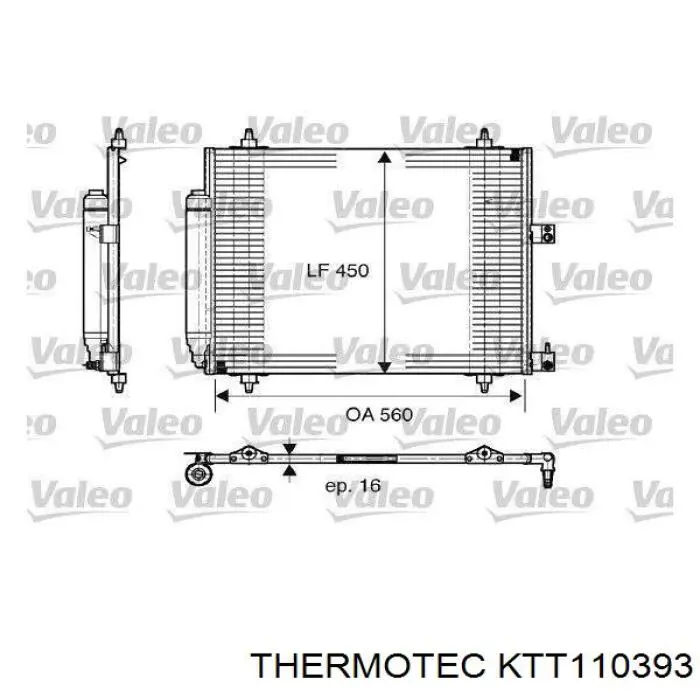 Купити KTT110393 Thermotec Радіатор системи охолодження кондиціонера