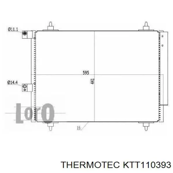 Радіатор кондиціонера KTT110393 Thermotec