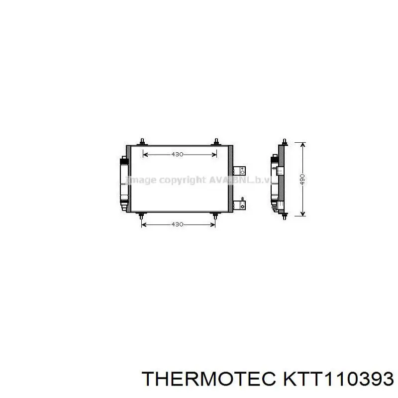 Радіатор охолодження кондиціонера Thermotec KTT110393