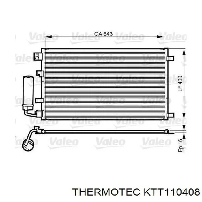 Радіатор кондиціонера KTT110408 Thermotec