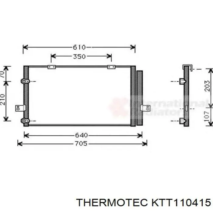 Купити KTT110415 Thermotec Радіатор системи охолодження кондиціонера