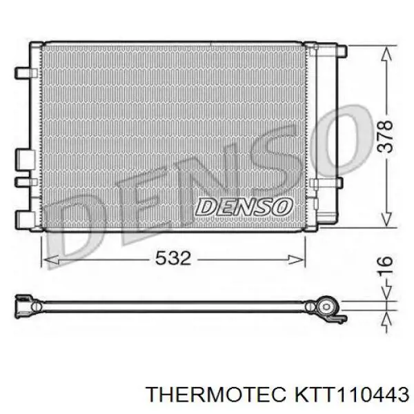Конденсатор кондиціонера Thermotec KTT110443 ціна, від 76.27 USD