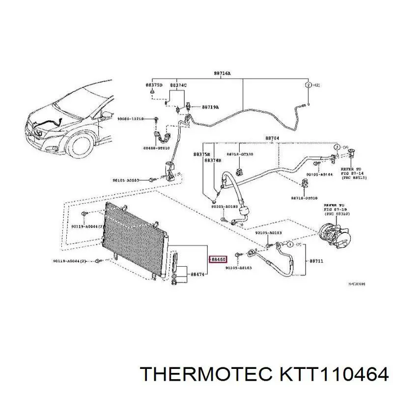 Радіатор охолодження кондиціонера Thermotec KTT110464