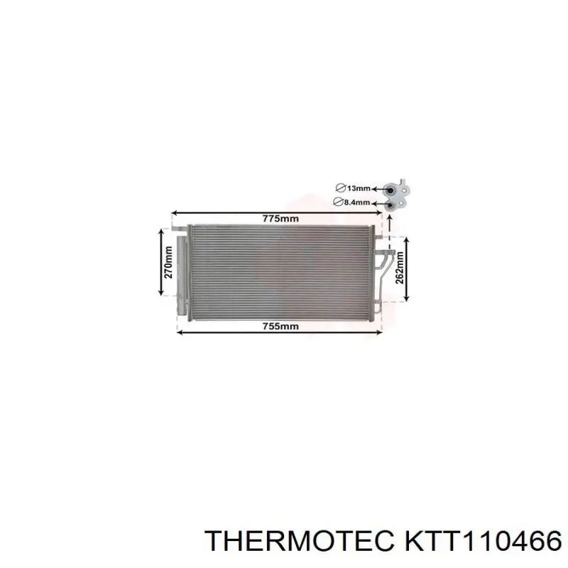 Конденсатор кондиціонера Thermotec KTT110466 ціна, від 79.20 USD