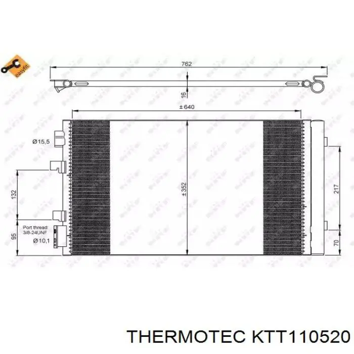 Купити KTT110520 Thermotec Радіатор системи охолодження кондиціонера