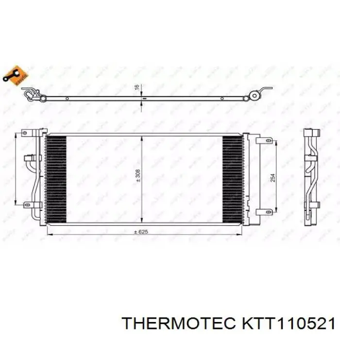 Конденсатор кондиціонера Thermotec KTT110521 ціна, від 73.97 USD
