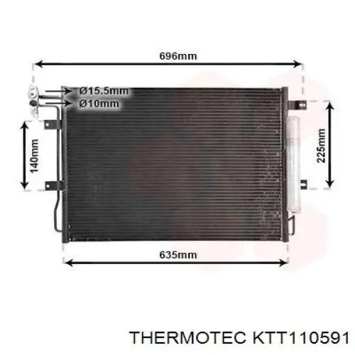 Радіатор кондиціонера KTT110591 Thermotec