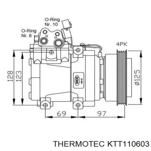 Радіатор охолодження кондиціонера Thermotec KTT110603