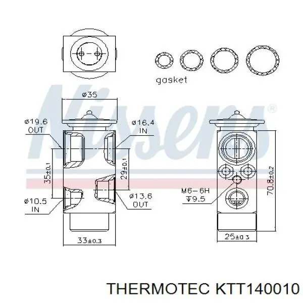 Купити KTT140010 Thermotec Клапан TRV, кондиціонера
