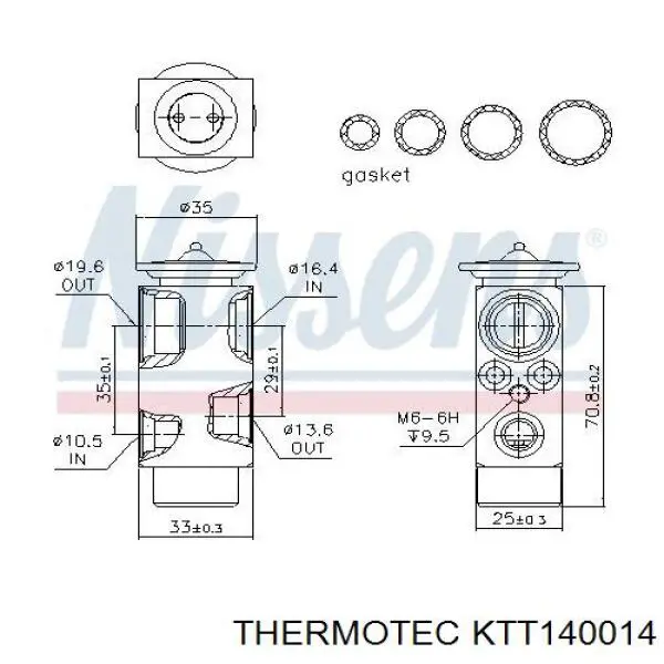 Клапан TRV, кондиціонера KTT140014 Thermotec