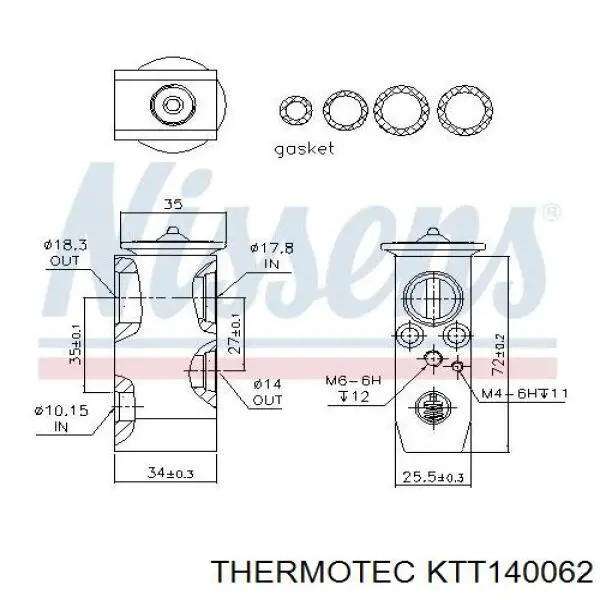 Клапан TRV, кондиціонера Thermotec KTT140062