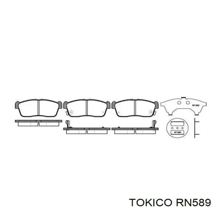Колодки гальмові задні, дискові RN589 Tokico