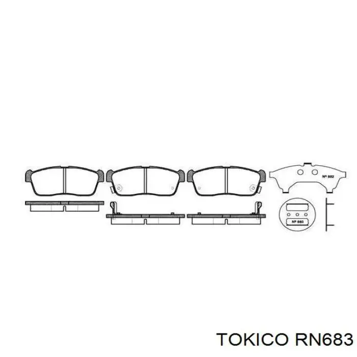 RN683 Tokico колодки гальмівні передні, дискові