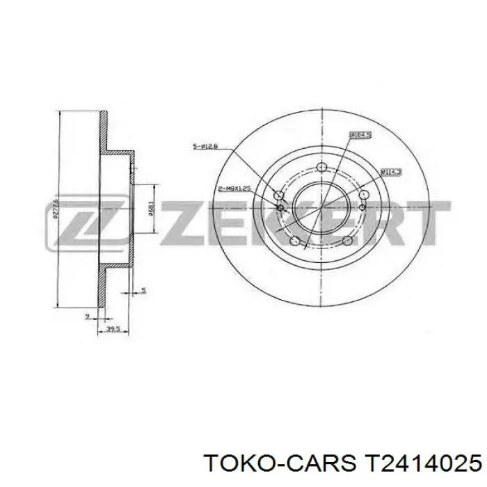 Купити T2414025 Toko cars Диск заднього гальма
