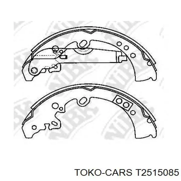 T2515085 Toko cars колодки ручника/стоянкового гальма