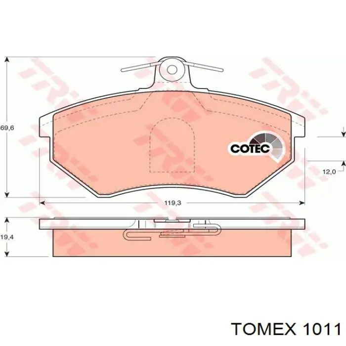 Гальмівні колодки Tomex 1011 ціна, від 14.93 USD