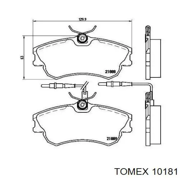 10181 Tomex колодки гальмівні передні, дискові