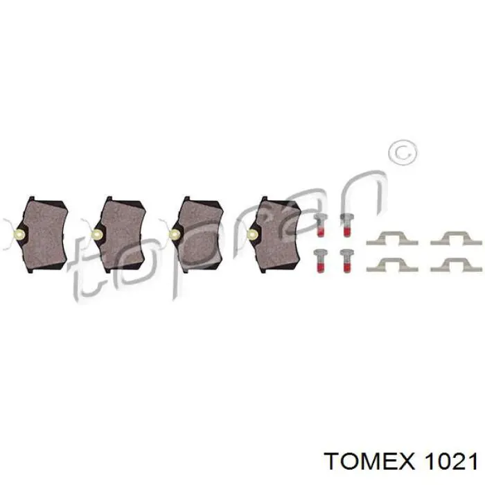 Купити 1021 Tomex Колодки гальмівні передні, дискові
