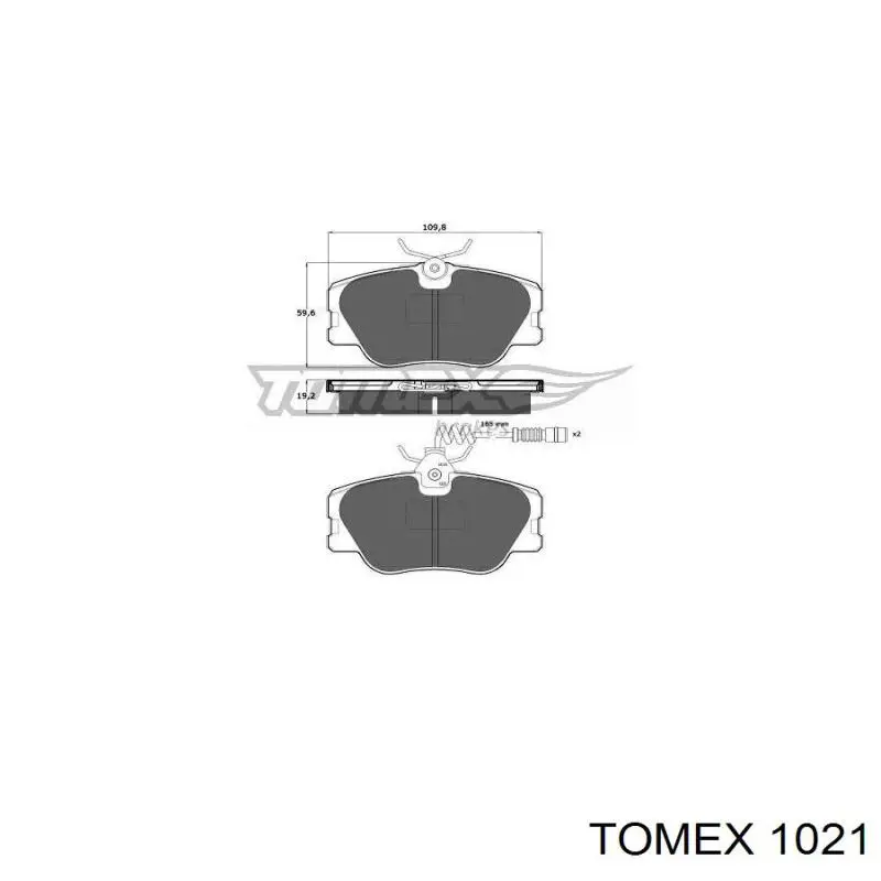 Колодки гальмівні передні, дискові 1021 Tomex