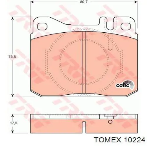 Колодки гальмівні передні, дискові 10224 Tomex