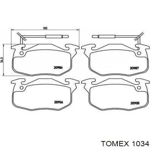 Тормозні колодки Tomex 1034