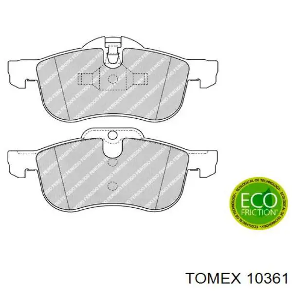 Купити 10361 Tomex Колодки гальмівні передні, дискові