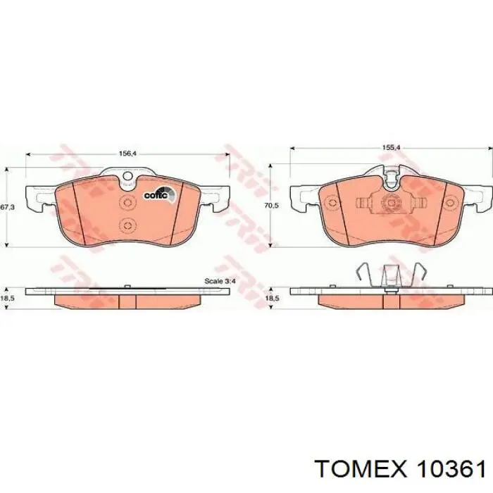 Тормозні колодки Tomex 10361