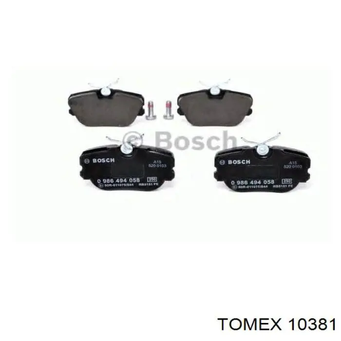 10381 Tomex Передні гальмівні колодки