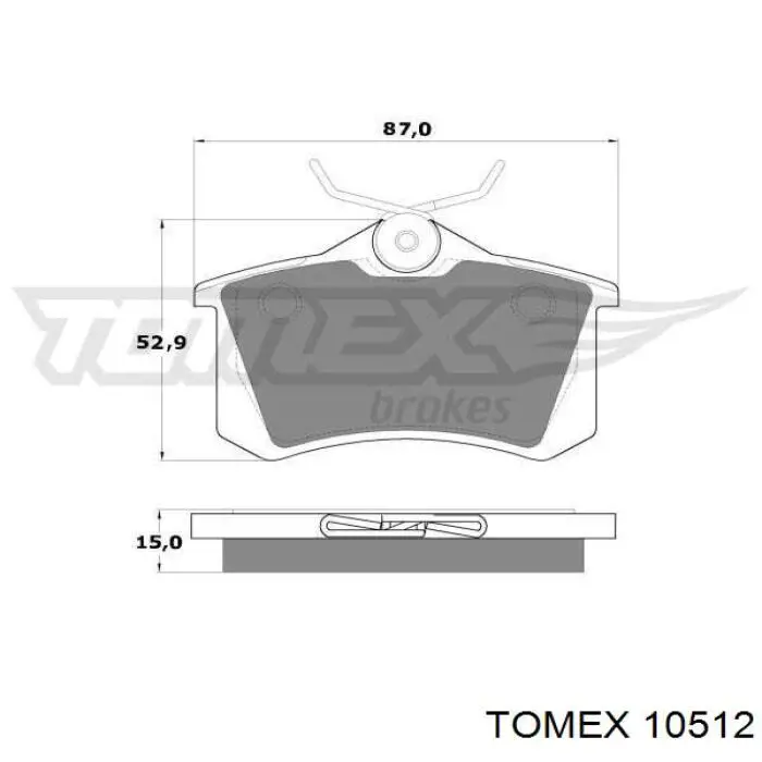 10512 Tomex колодки гальмівні передні, дискові