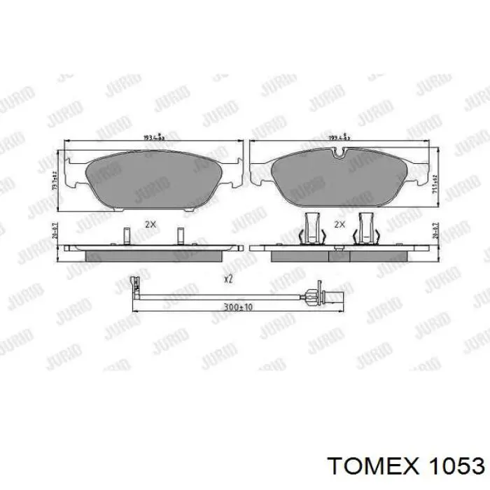 1053 Tomex колодки гальмівні передні, дискові